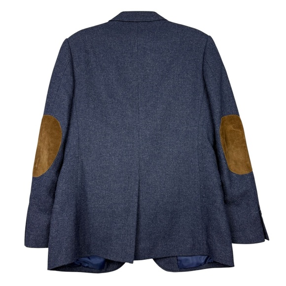 J Crew Wool Ultrasuede Patch Elbow Two Button Blazer - Picture 3 of 6